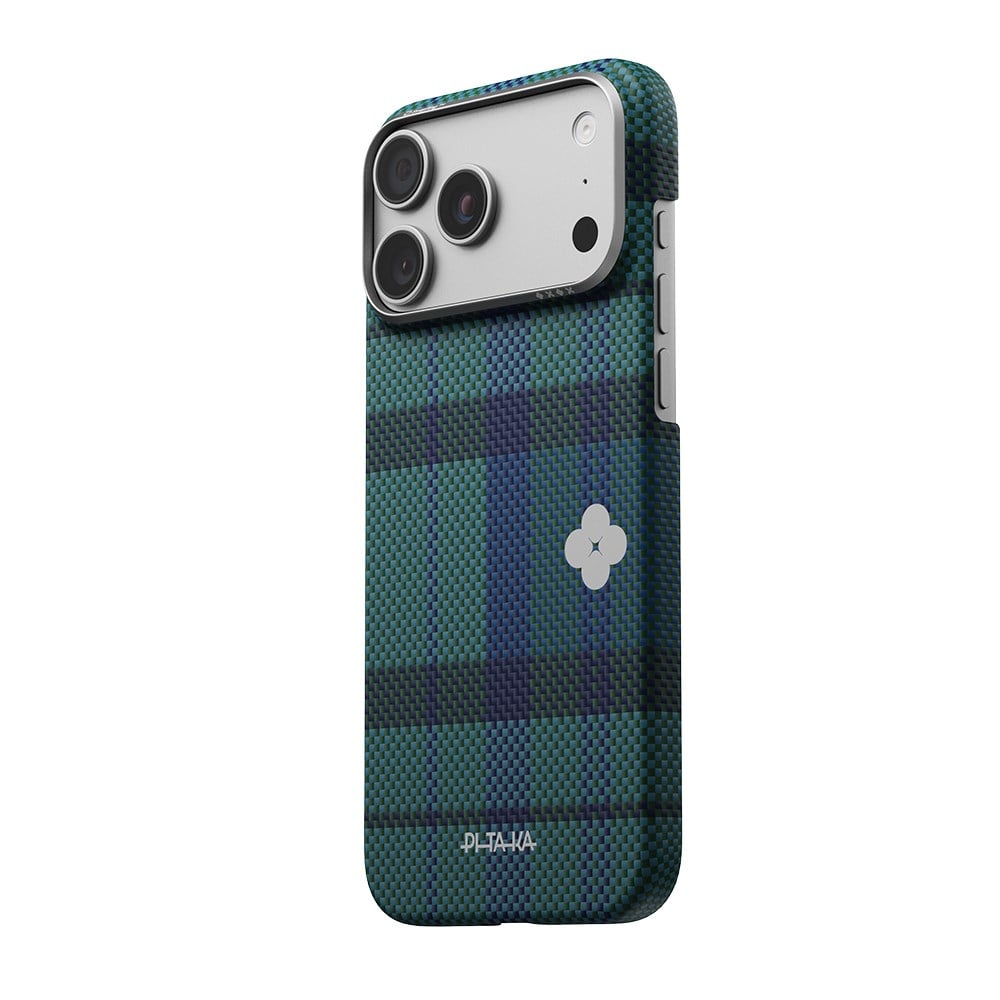 Apple iPhone 17 Pro Kılıf M-safe Şarj Özellikli Aramid Fiber Pitaka Flora in Grid Serisi Kapak