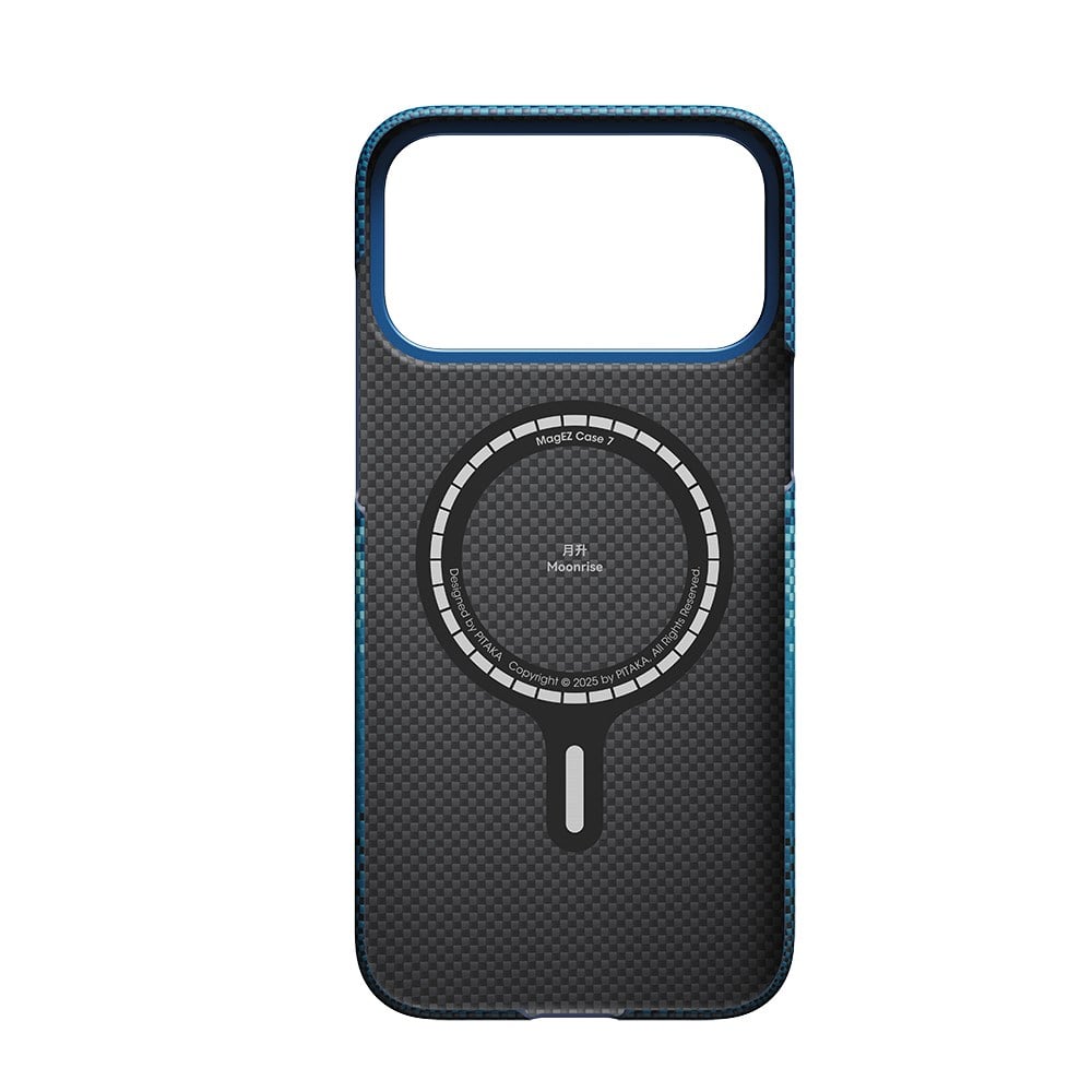Apple iPhone 17 Pro Kılıf M-safe Şarj Özellikli Aramid Fiber Pitaka Tactile Woven Sunset-Moonrise Serisi Kapak