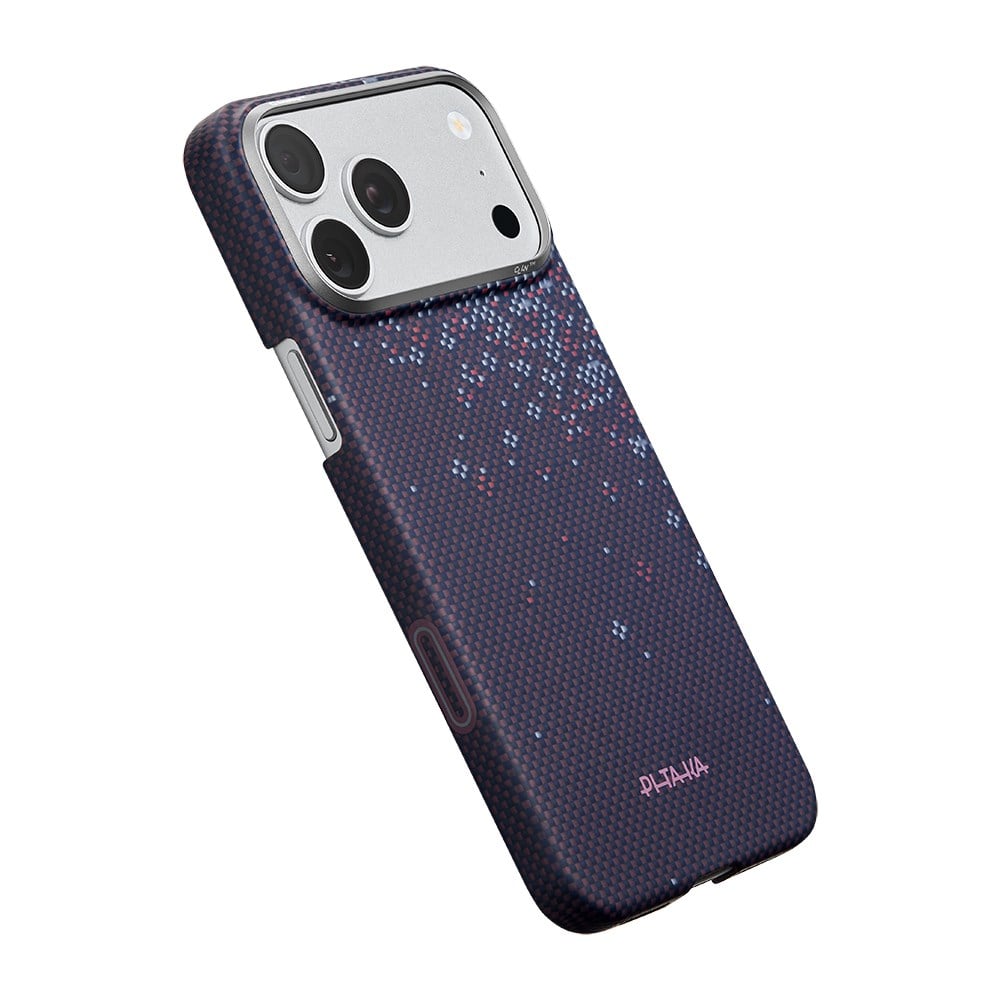 Apple iPhone 17 Pro Kılıf M-safe Şarj Özellikli Aramid Fiber Pitaka Sakura Hours Serisi Kapak