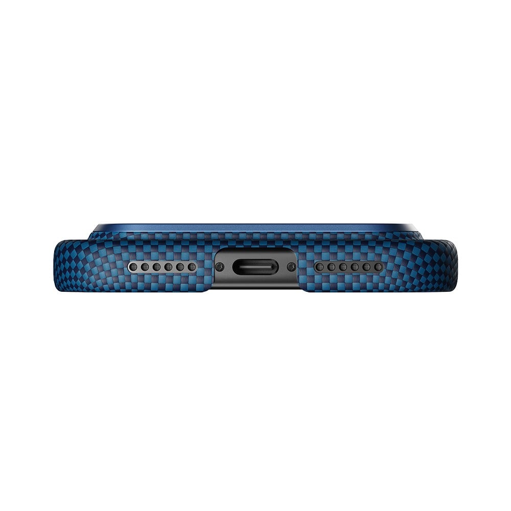 Apple iPhone 17 Pro Kılıf M-safe Şarj Özellikli Aramid Fiber Pitaka Tactile Woven Sunset-Moonrise Serisi Kapak