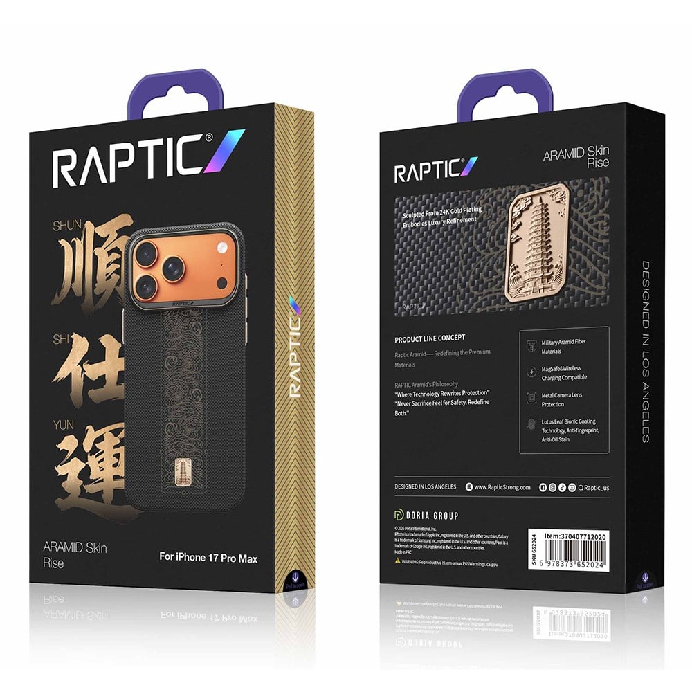 Apple iPhone 17 Pro Kılıf M-safe Şarj Özellikli Raptic Aramid Skin Rise Serisi Kapak