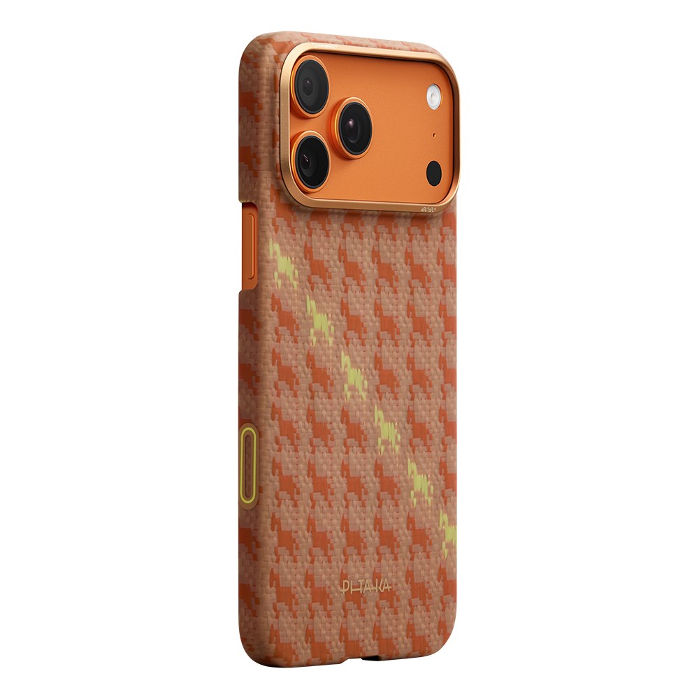 Apple iPhone 17 Pro Kılıf M-safe Şarj Özellikli Aramid Fiber Pitaka Edge Serisi Happiness Rides Kapak