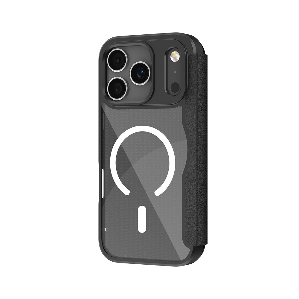 Apple iPhone 17 Pro Kılıf M-Safe Şarj Özellikli Raptic Air Folio Şeffaf Kartlıklı Kapaklı Kılıf