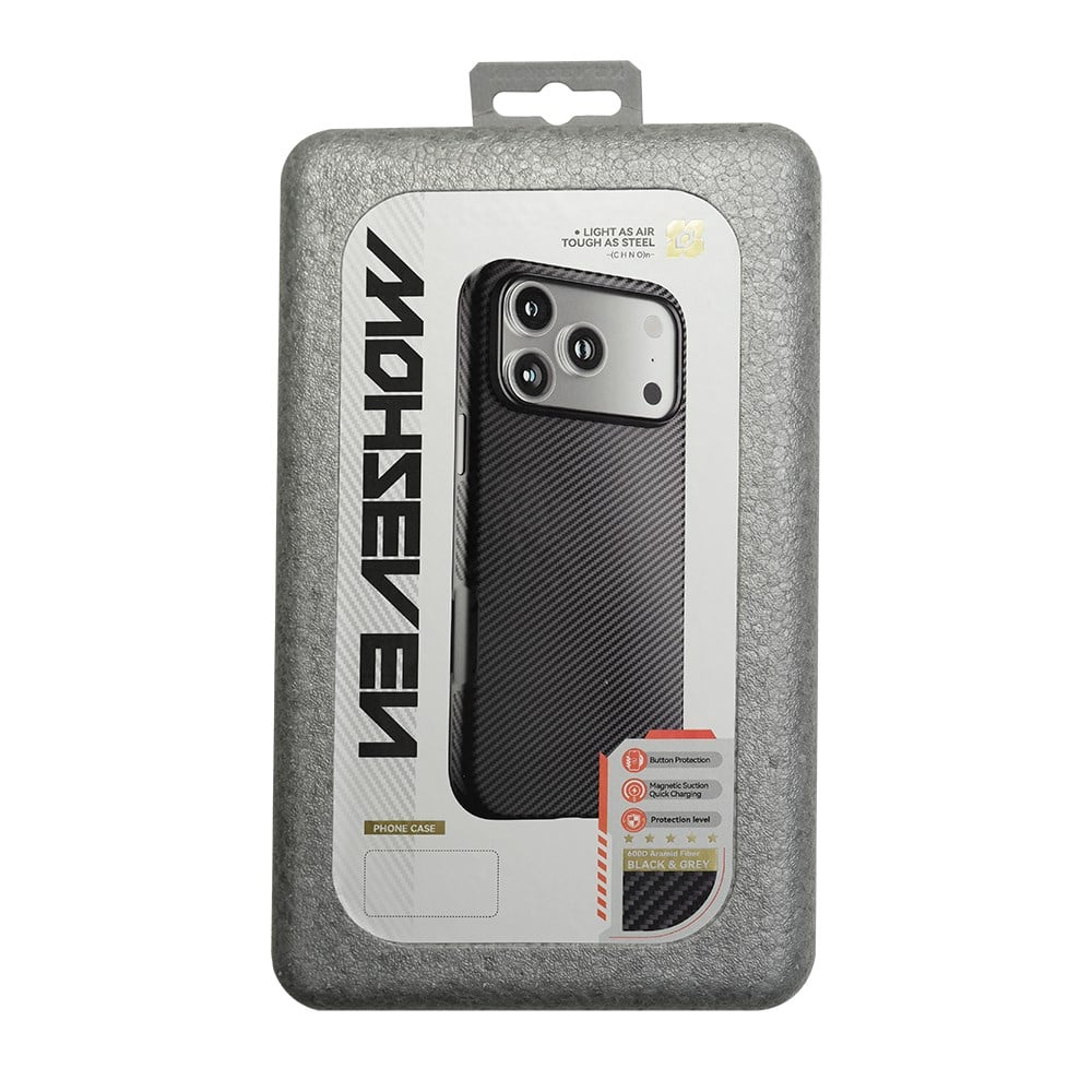 Apple iPhone 17 Pro Kılıf M-safe Şarj Özellikli Mohseven 600D Aramid Fiber Kapak
