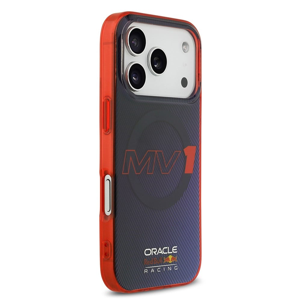 Apple iPhone 17 Pro Kılıf Redbull Orjinal Lisanslı M-safe Şarj Özellikli Çift Katmanlı Çizgi Desenli Sert PC MV Kapak