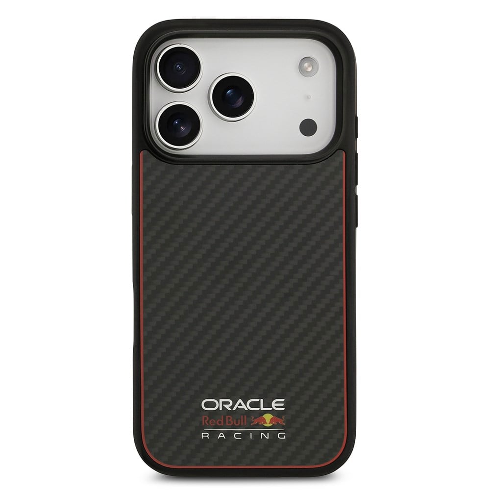 Apple iPhone 17 Pro Kılıf Redbull Orjinal Lisanslı M-safe Şarj Özellikli Karbon Fiber Parlayan Logolu Kapak