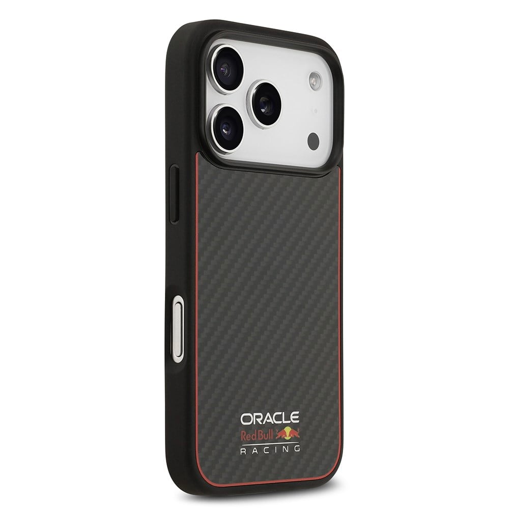 Apple iPhone 17 Pro Kılıf Redbull Orjinal Lisanslı M-safe Şarj Özellikli Karbon Fiber Parlayan Logolu Kapak