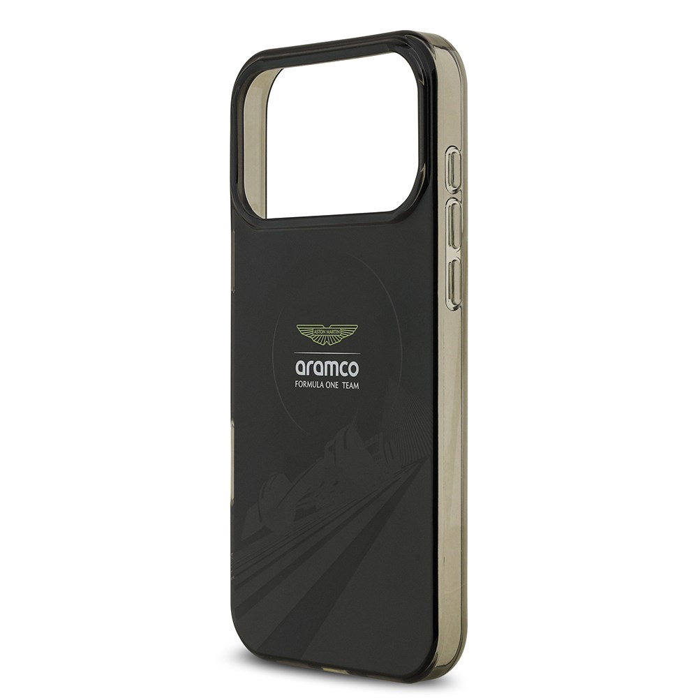 Apple iPhone 17 Pro Max Kılıf Aston Martin Orjinal Lisanslı M-safe Şarj Özellikli IML Baskı Logolu Formula Tasarımlı Kapak