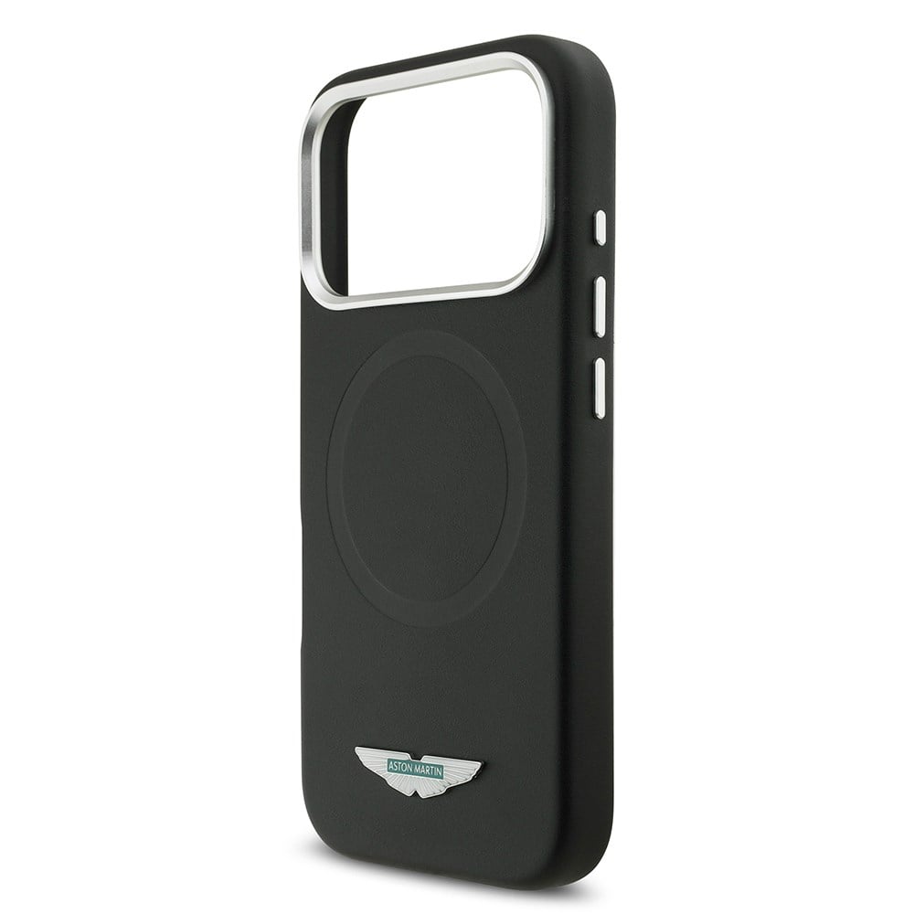 Apple iPhone 17 Pro Max Kılıf Aston Martin Orjinal Lisanslı M-safe Şarj Özellikli Metal Logolu PU Deri Kapak