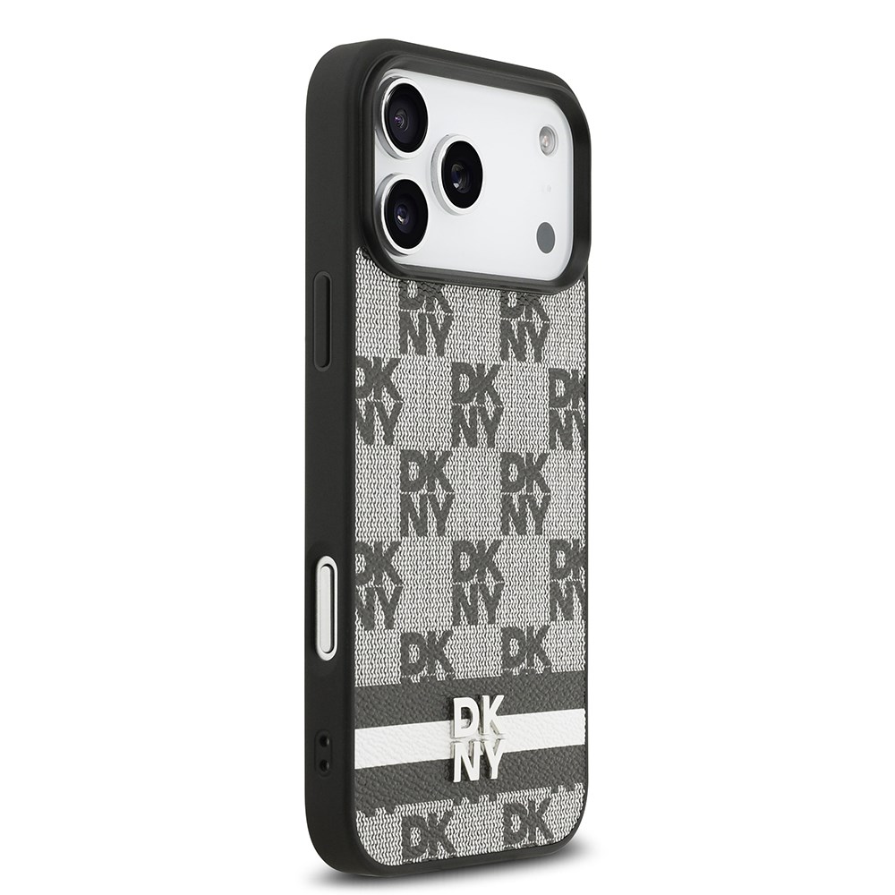 Apple iPhone 17 Pro Max Kılıf DKNY Orjinal Lisanslı M-safe Şarj Özellikli 3D Yazılı Metal Logolu Kapak