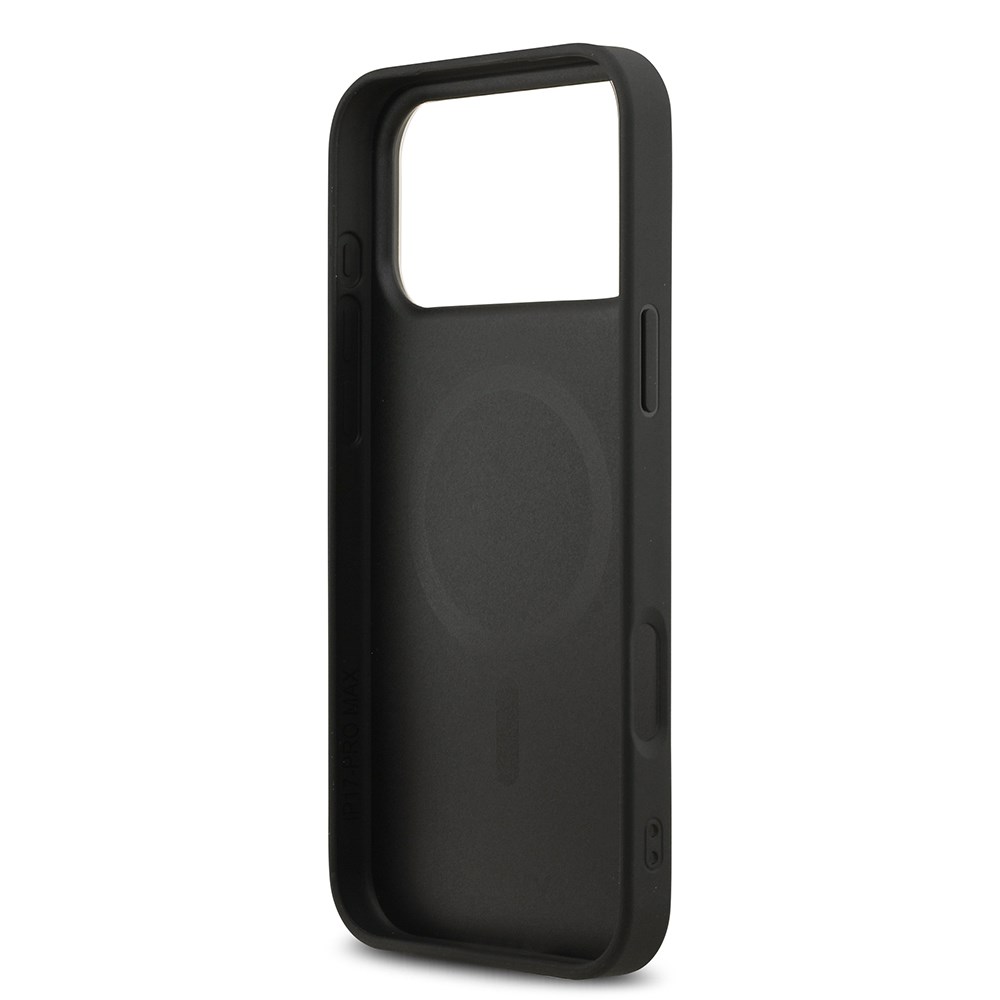 Apple iPhone 17 Pro Max Kılıf DKNY Orjinal Lisanslı M-safe Şarj Özellikli 3D Yazılı Metal Logolu Kapak