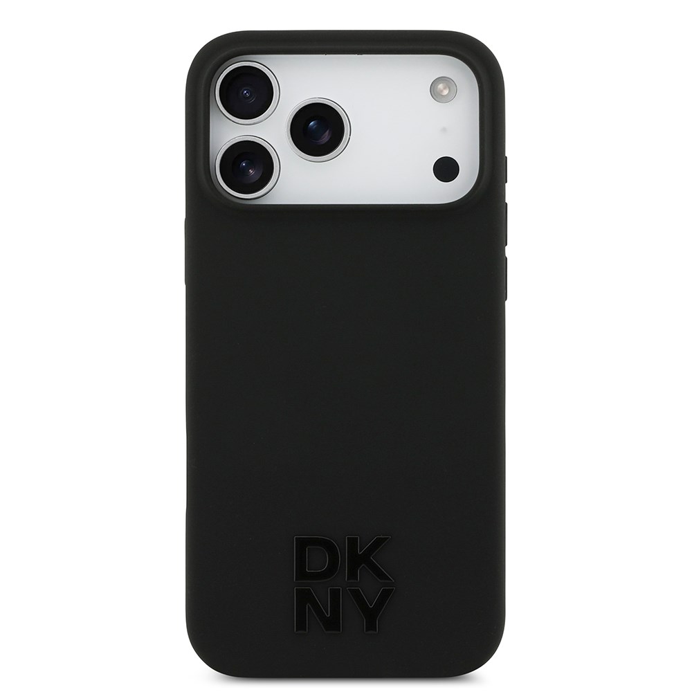 Apple iPhone 17 Pro Max Kılıf DKNY Orjinal Lisanslı M-safe Şarj Özellikli Metal Logolu Silikon Kapak