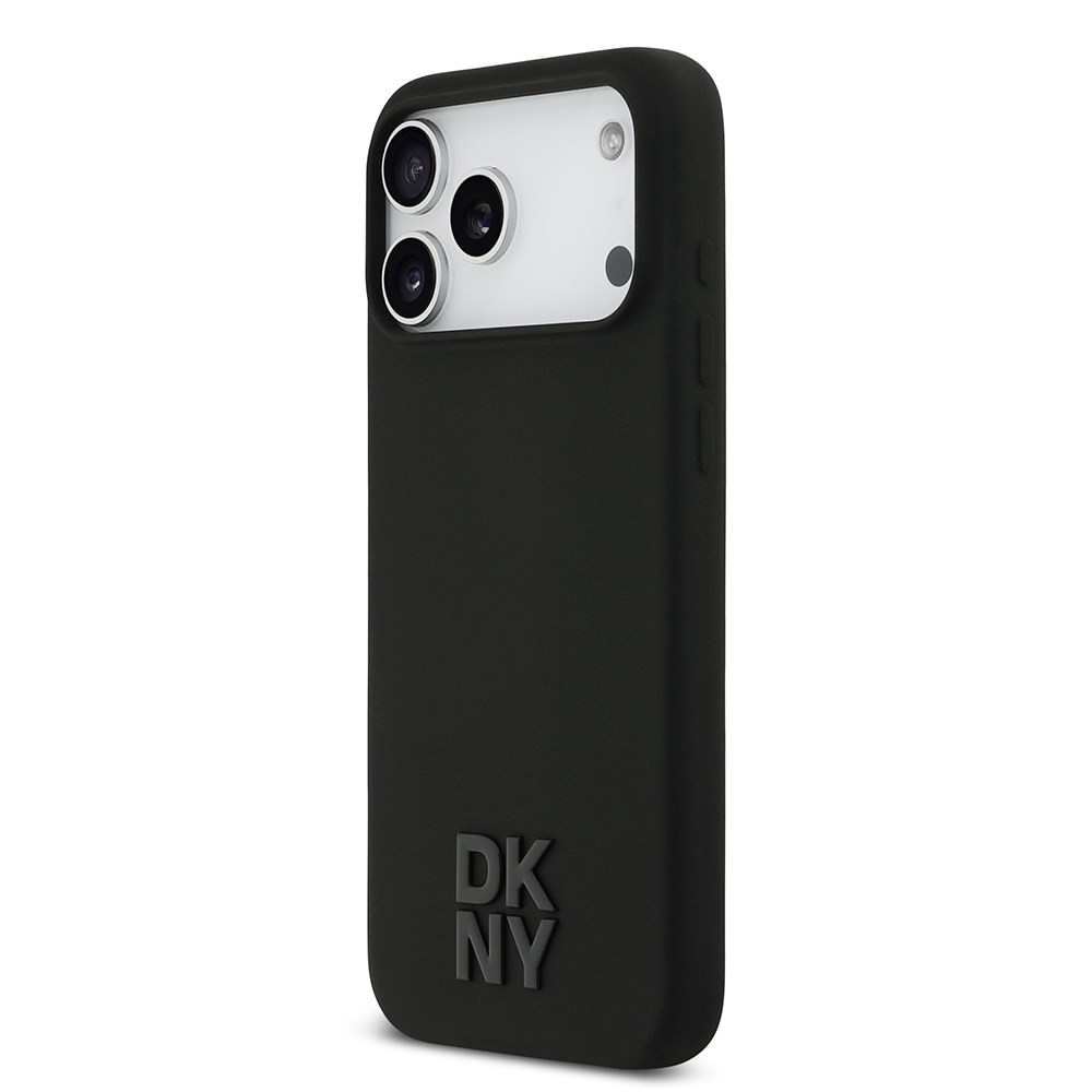 Apple iPhone 17 Pro Max Kılıf DKNY Orjinal Lisanslı M-safe Şarj Özellikli Metal Logolu Silikon Kapak