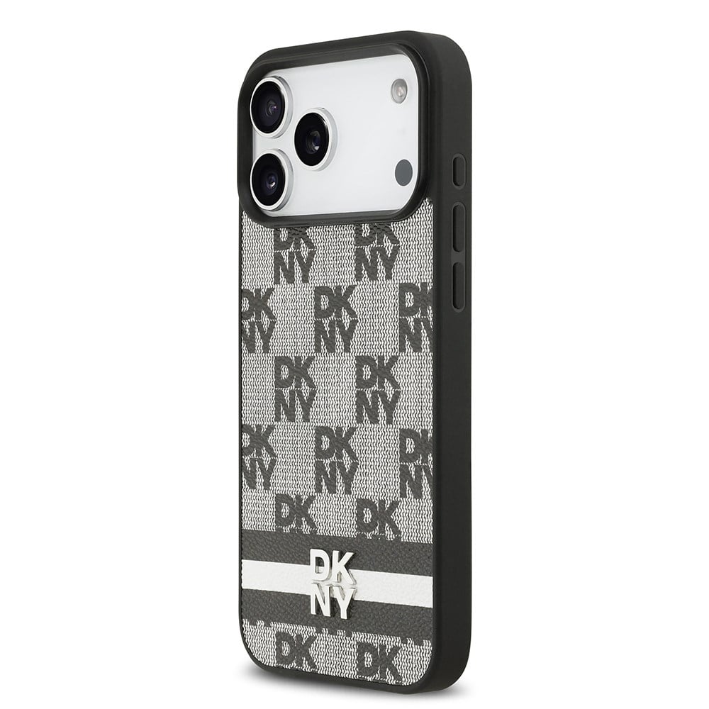 Apple iPhone 17 Pro Max Kılıf DKNY Orjinal Lisanslı M-safe Şarj Özellikli 3D Yazılı Metal Logolu Kapak