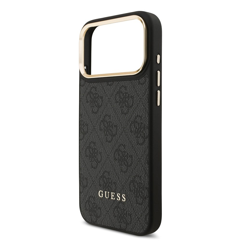 Apple iPhone 17 Pro Max Kılıf Guess Orjinal Lisanslı M-safe Şarj Özellikli 4G Metal Büyük Logolu Kartlıklı Kapak