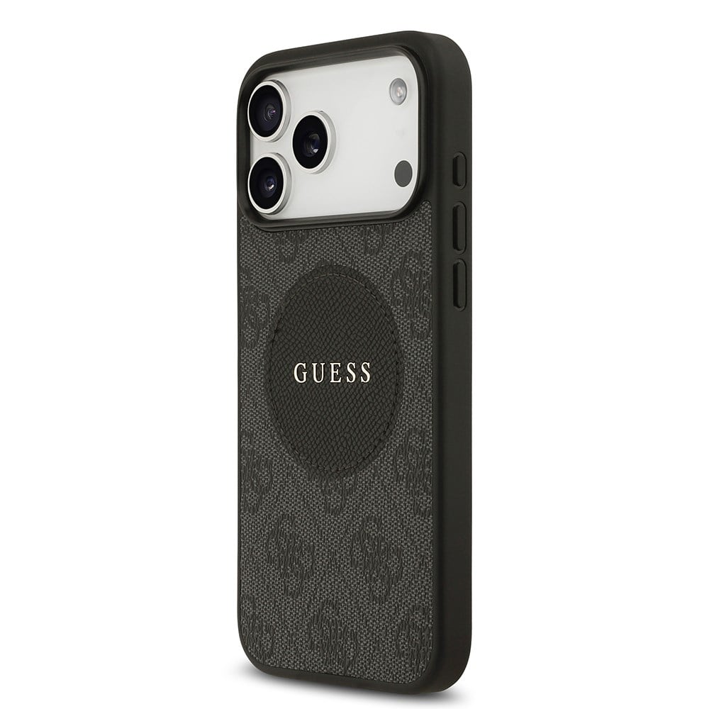 Apple iPhone 17 Pro Max Kılıf Guess Orjinal Lisanslı M-safe Şarj Özellikli Yazı Logolu Circle Classic Kapak