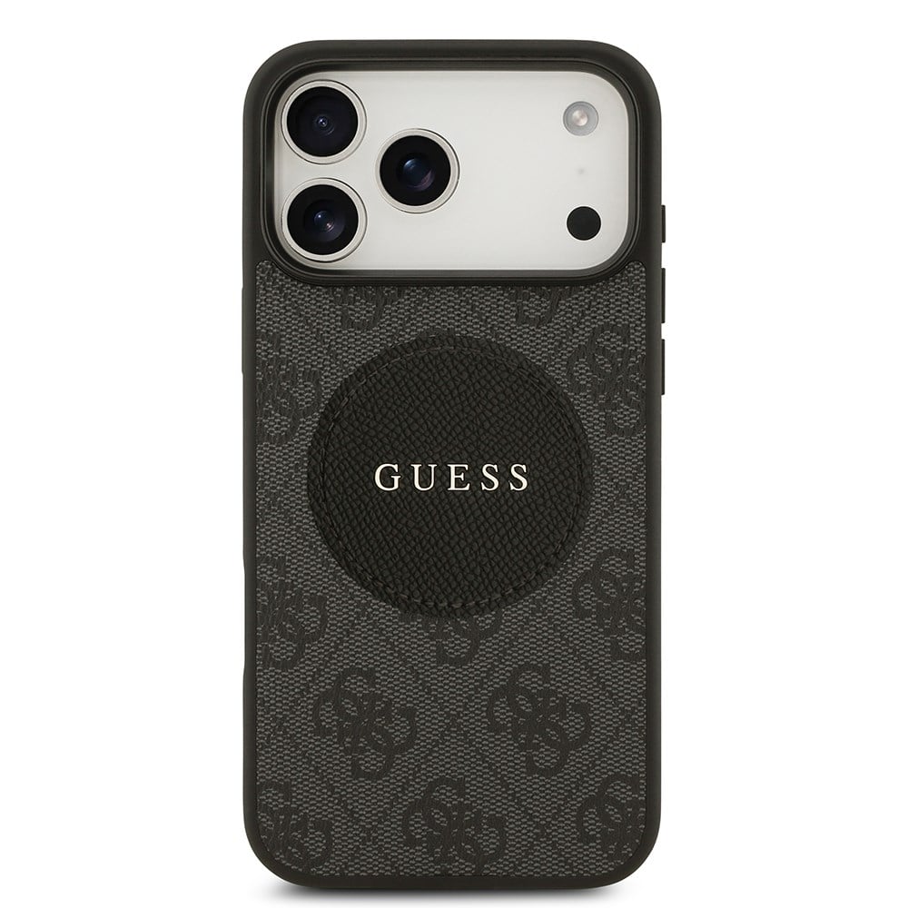 Apple iPhone 17 Pro Max Kılıf Guess Orjinal Lisanslı M-safe Şarj Özellikli Yazı Logolu Circle Classic Kapak
