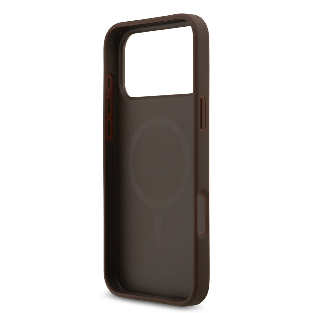 Apple iPhone 17 Pro Max Kılıf Guess Orjinal Lisanslı M-safe Şarj Özellikli Yazı Logolu Circle Classic Kapak