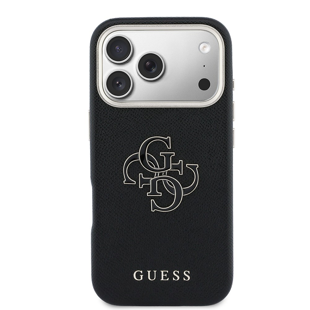 Apple iPhone 17 Pro Max Kılıf Guess Orjinal Lisanslı 4G Büyük Metal Kamera Çerçeveli PU Deri Resin Kapak