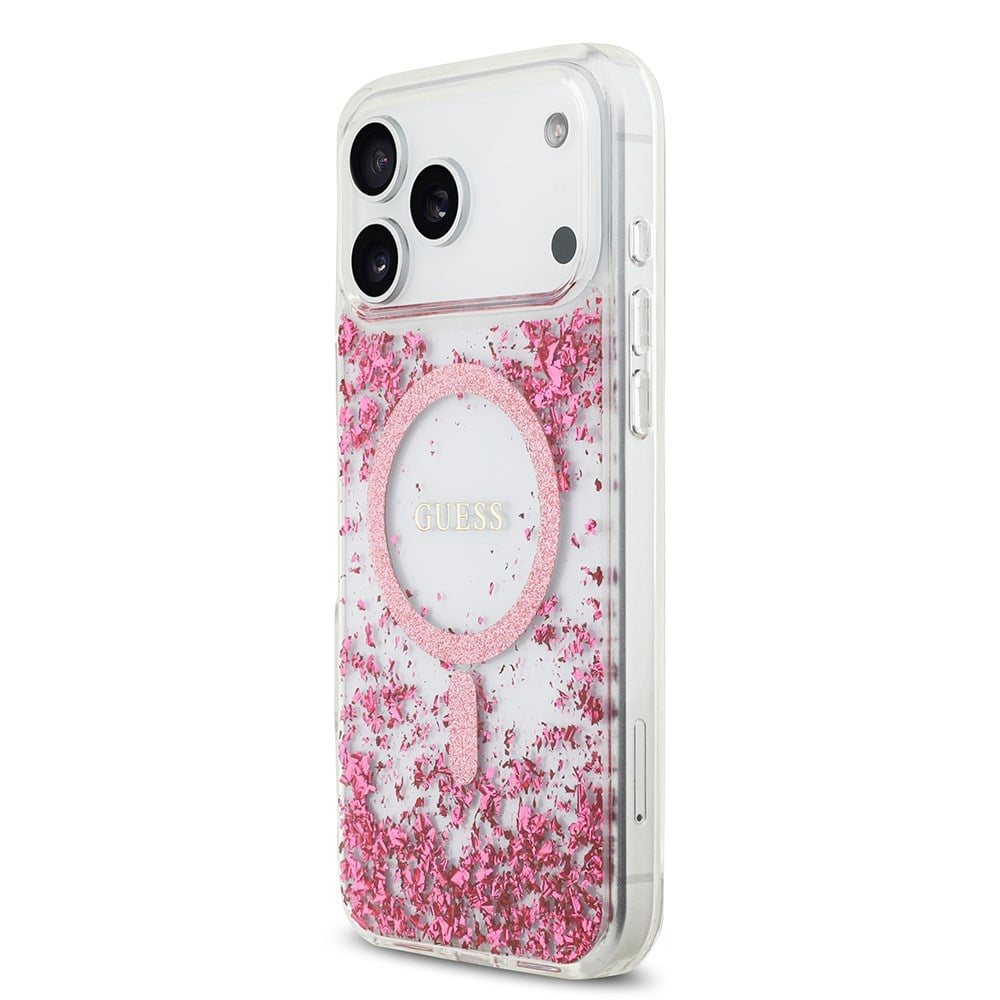 Apple iPhone 17 Pro Max Kılıf Guess Orjinal Lisanslı M-safe Şarj Özellikli Transparan Resin Bottom Kapak