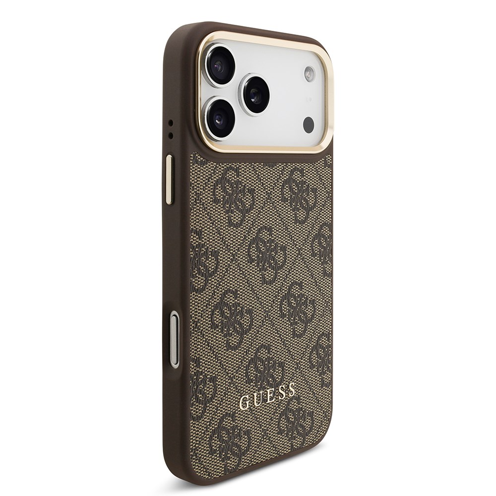 Apple iPhone 17 Pro Max Kılıf Guess Orjinal Lisanslı M-safe Şarj Özellikli Askılı ve 4G Logo Kartlıklı Kapak