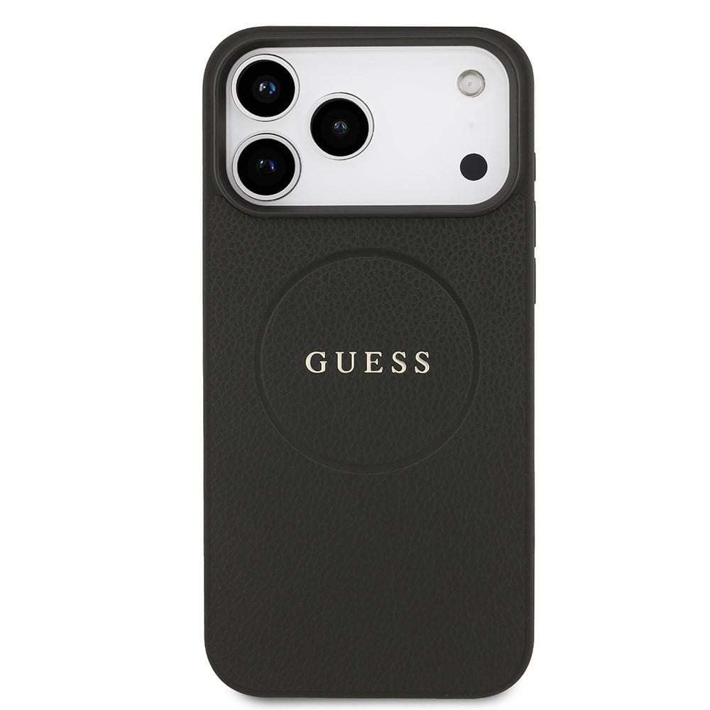 Apple iPhone 17 Pro Max Kılıf Guess Orjinal Lisanslı M-safe Şarj Özellikli Yazı Logolu PU Deri Kapak