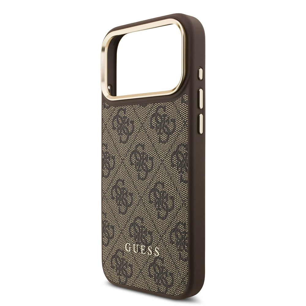 Apple iPhone 17 Pro Max Kılıf Guess Orjinal Lisanslı M-safe Şarj Özellikli 4G Metal Büyük Logolu Kartlıklı Kapak