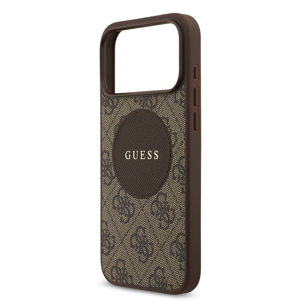 Apple iPhone 17 Pro Max Kılıf Guess Orjinal Lisanslı M-safe Şarj Özellikli Yazı Logolu Circle Classic Kapak