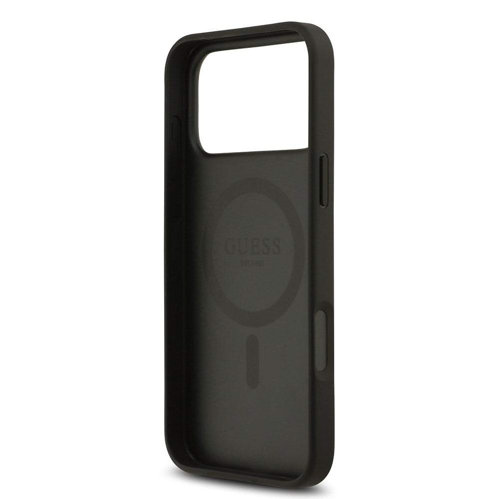 Apple iPhone 17 Pro Max Kılıf Guess Orjinal Lisanslı M-safe Şarj Özellikli Yazı Logolu Circle Classic Kapak