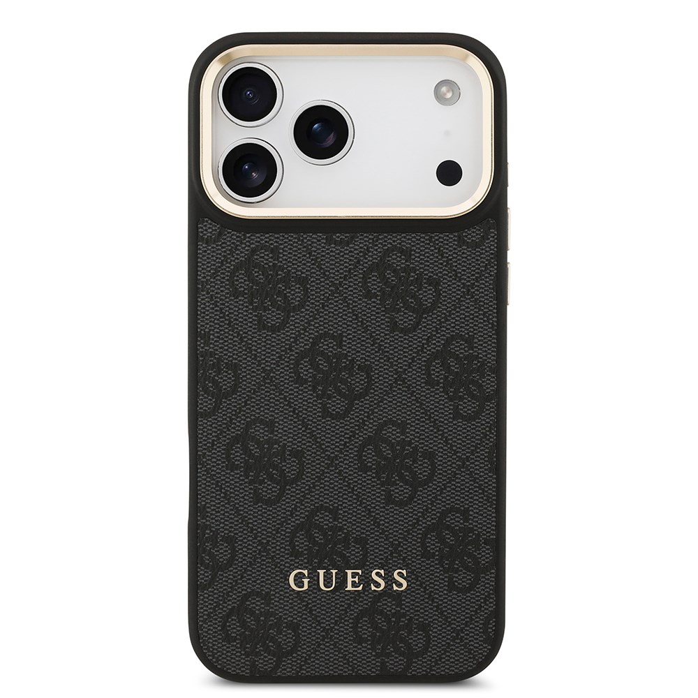 Apple iPhone 17 Pro Max Kılıf Guess Orjinal Lisanslı M-safe Şarj Özellikli Askılı ve 4G Logo Kartlıklı Kapak