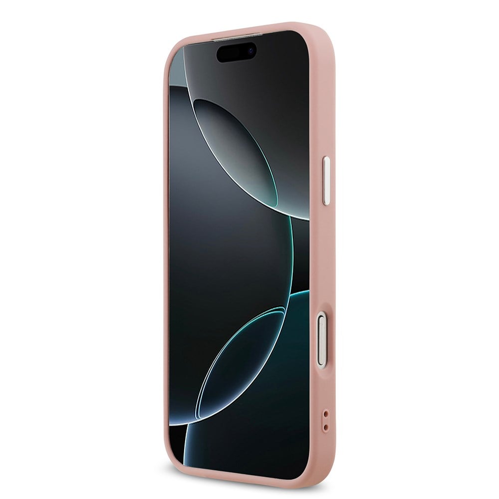 Apple iPhone 17 Pro Max Kılıf Guess Orjinal Lisanslı M-safe Şarj Özellikli Metal Kamera Çerçeveli Üçgen Logolu Glitter Kapak