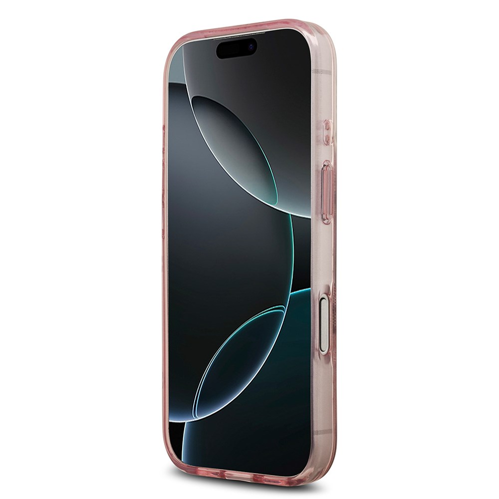 Apple iPhone 17 Pro Max Kılıf Guess Orjinal Lisanslı M-safe Şarj Özellikli IML Peony ve 4G Desenli Klasik Logolu Kapak