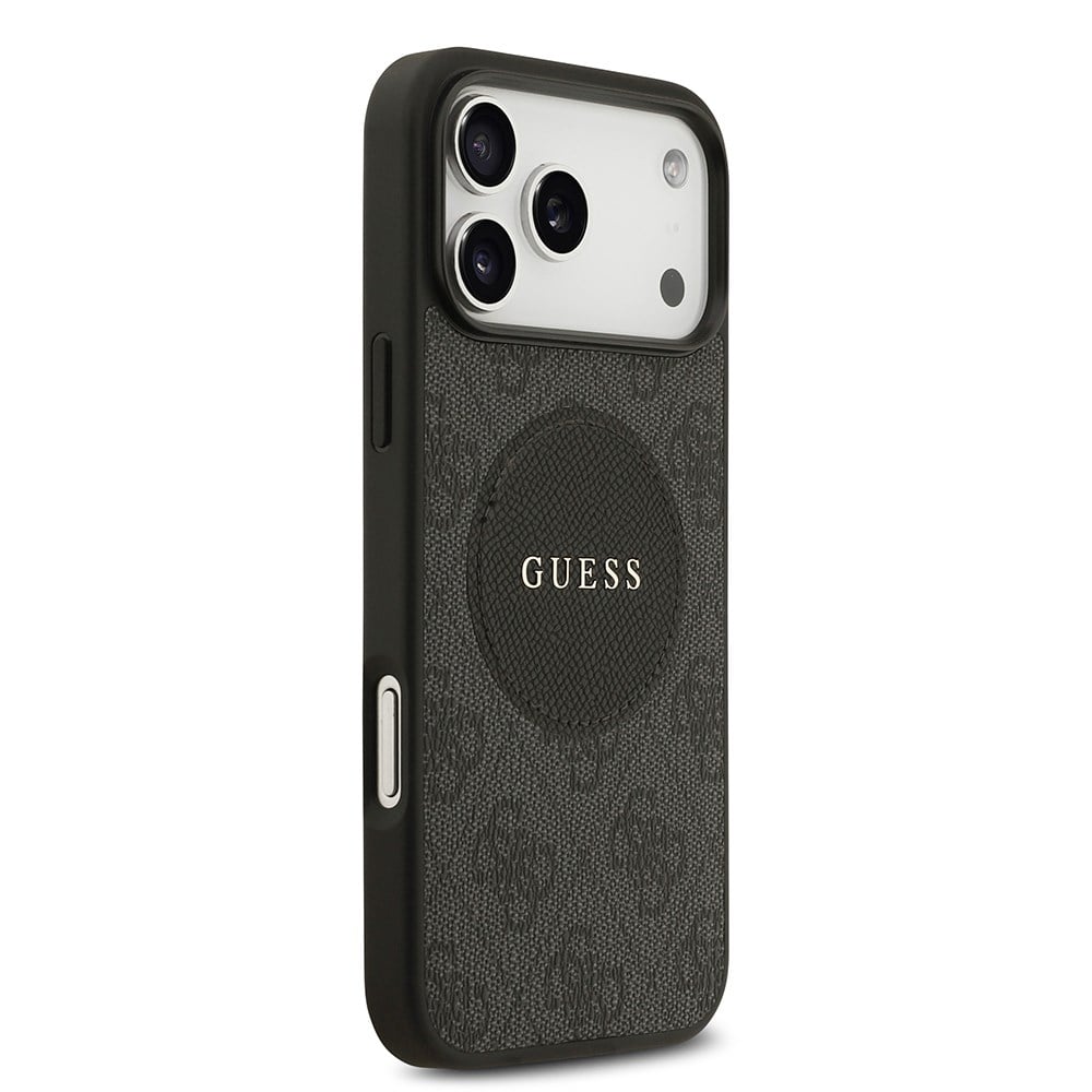 Apple iPhone 17 Pro Max Kılıf Guess Orjinal Lisanslı M-safe Şarj Özellikli Yazı Logolu Circle Classic Kapak