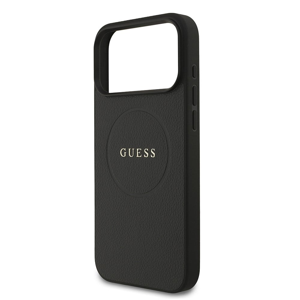 Apple iPhone 17 Pro Max Kılıf Guess Orjinal Lisanslı M-safe Şarj Özellikli Yazı Logolu PU Deri Kapak