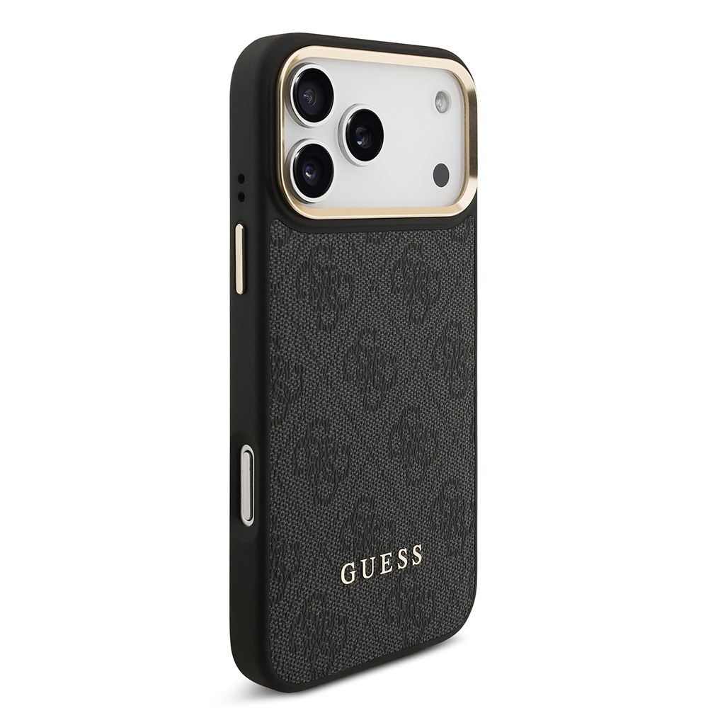 Apple iPhone 17 Pro Max Kılıf Guess Orjinal Lisanslı M-safe Şarj Özellikli Askılı ve 4G Logo Kartlıklı Kapak