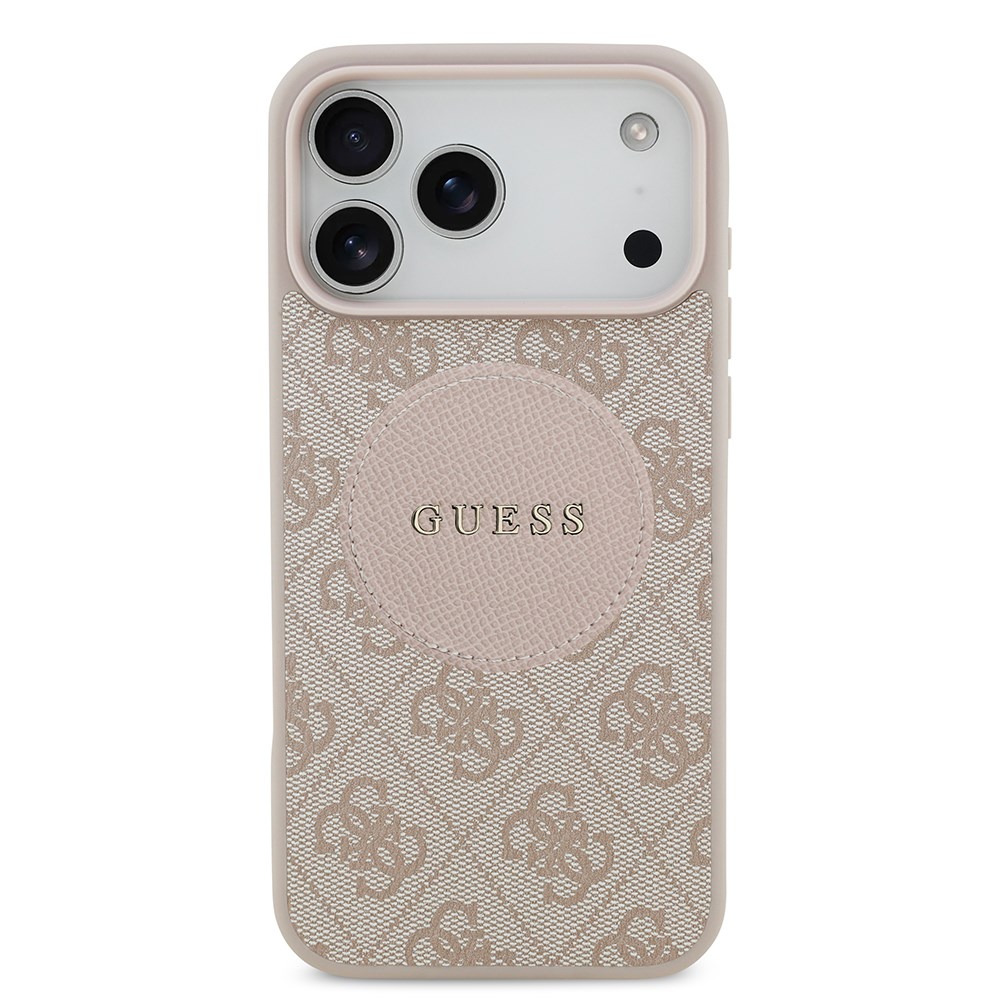Apple iPhone 17 Pro Max Kılıf Guess Orjinal Lisanslı M-safe Şarj Özellikli Yazı Logolu Circle Classic Kapak