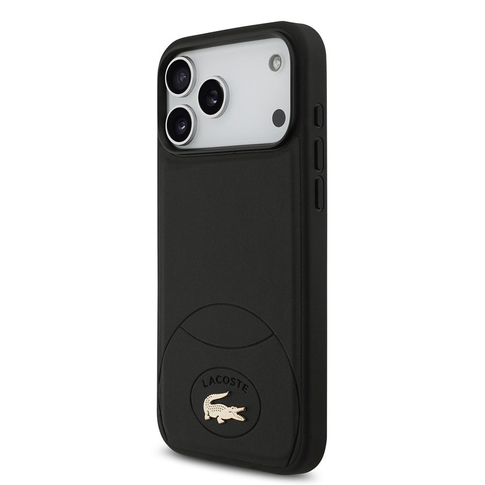 Apple iPhone 17 Pro Max Kılıf Lacoste Orjinal Lisanslı M-safe Şarj Özellikli PU Deri Tasarımlı Metal Logolu Kapak
