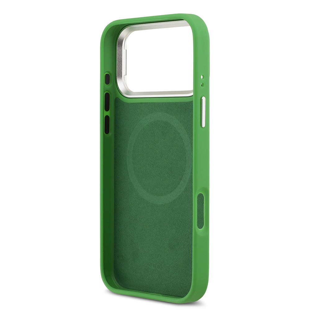 Apple iPhone 17 Pro Max Kılıf Lacoste Orjinal Lisanslı M-safe Şarj Özellikli PU Pike Desenli Standlı Metal Logolu Kapak