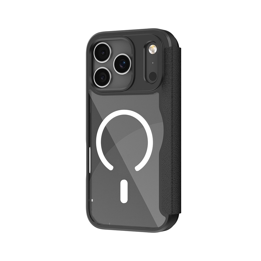 Apple iPhone 17 Pro Max Kılıf M-Safe Şarj Özellikli Raptic Air Folio Şeffaf Kartlıklı Kapaklı Kılıf