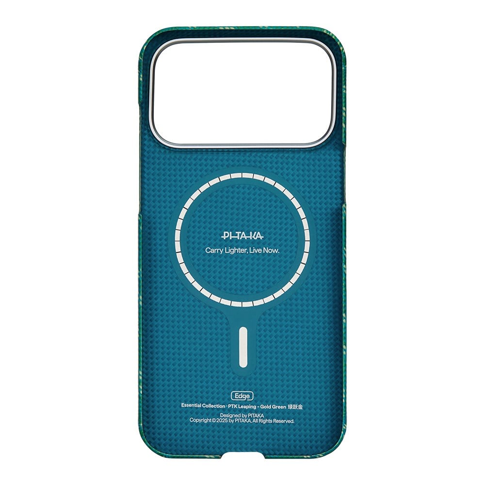Apple iPhone 17 Pro Max Kılıf M-safe Şarj Özellikli Aramid Fiber Pitaka Tactile Woven Monogram Serisi Kapak
