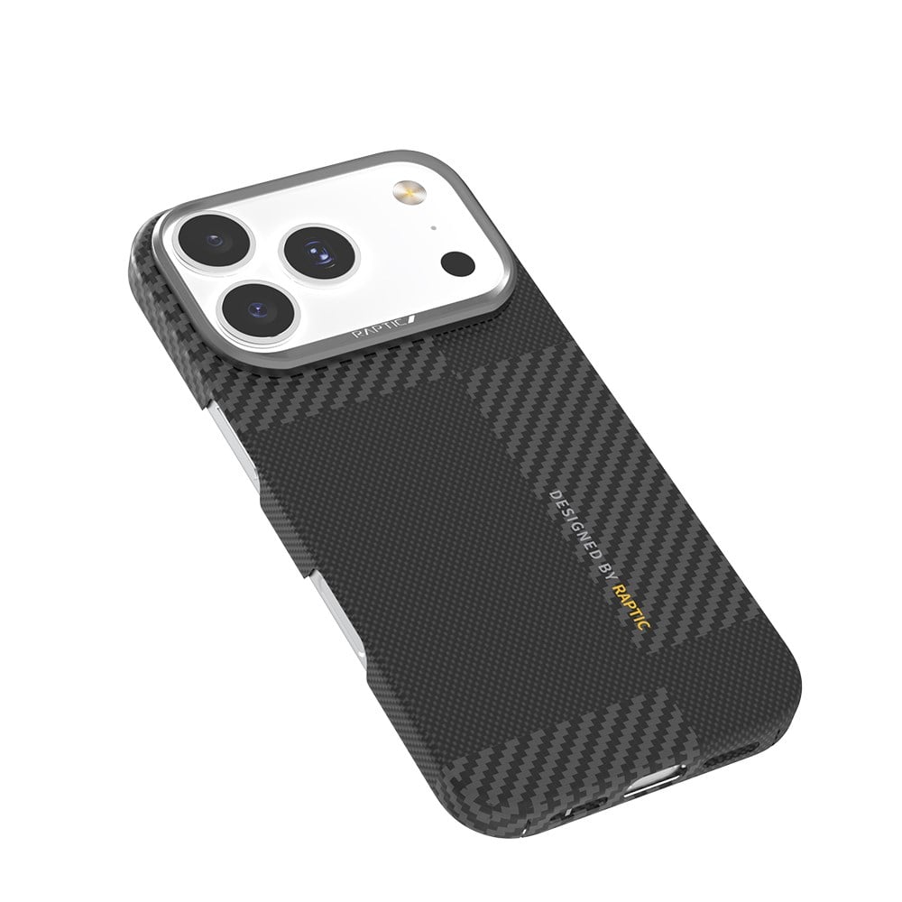 Apple iPhone 17 Pro Max Kılıf M-safe Şarj Özellikli 600D Metal Kamera Çerçeveli Raptic Aramid Fiber Geotik Serisi Kapak