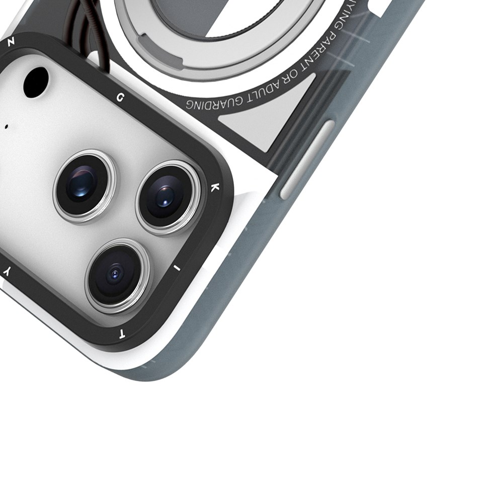 Apple iPhone 17 Pro Max Kılıf M-safe Şarj Özellikli Pitaka Aramid Pro Guard Serisi Black-Gray Kapak