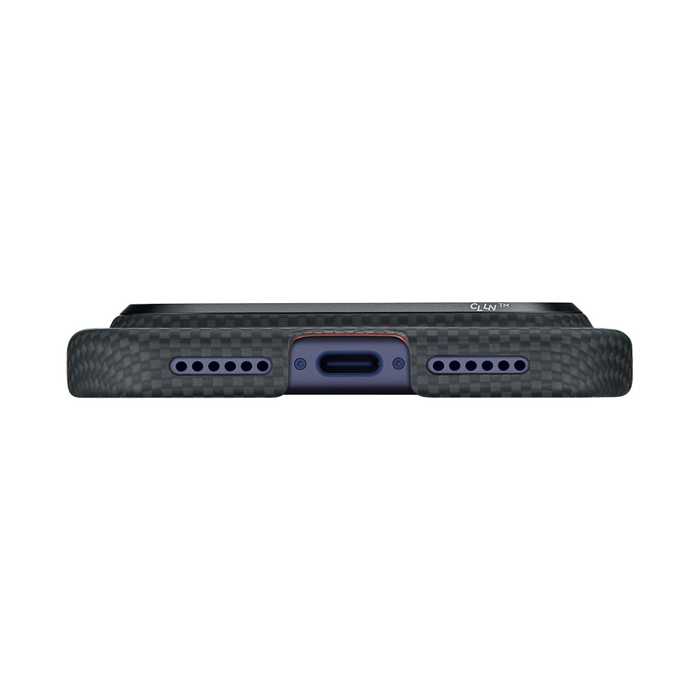 Apple iPhone 17 Pro Max Kılıf M-safe Şarj Özellikli Lumintex Teknolojili Fosforlu Aramid Fiber Pitaka Tactile Woven Aries Serisi Kapak