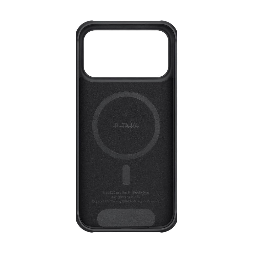 Apple iPhone 17 Pro Max Kılıf M-safe Şarj Özellikli Pitaka Aramid Pro Guard Serisi Black-Gray Kapak