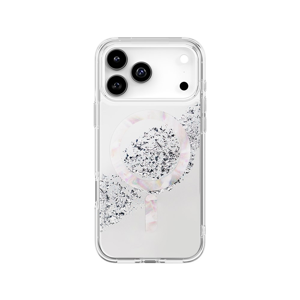 Apple iPhone 17 Pro Max Kılıf M-safe Şarj Parlak Kristal Desenli Coehl Crystelle Kapak