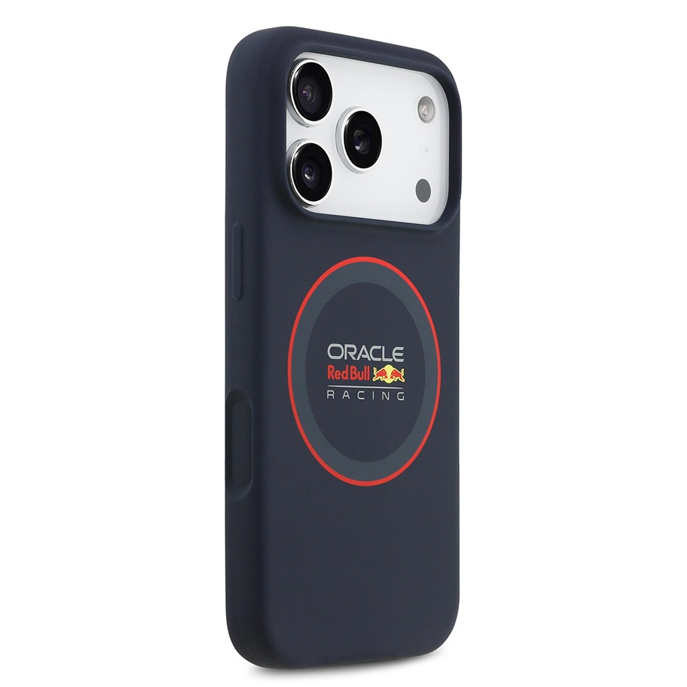 Apple iPhone 17 Pro Max Kılıf Redbull Orjinal Lisanslı M-safe Şarj Özellikli Kırmızı Halka ve Logo Silikon Kapak