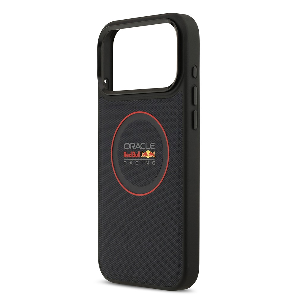Apple iPhone 17 Pro Max Kılıf Redbull Orjinal Lisanslı M-safe Şarj Özellikli Kırmızı Halka ve Logo Kabartmalı PU Deri Kapak
