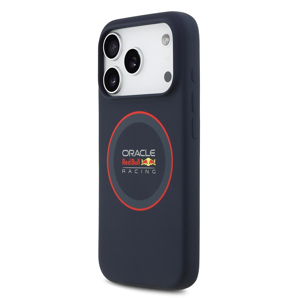 Apple iPhone 17 Pro Max Kılıf Redbull Orjinal Lisanslı M-safe Şarj Özellikli Kırmızı Halka ve Logo Silikon Kapak