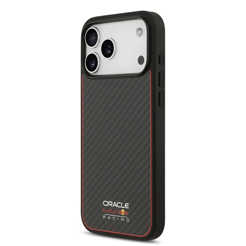 Apple iPhone 17 Pro Max Kılıf Redbull Orjinal Lisanslı M-safe Şarj Özellikli Karbon Fiber Parlayan Logolu Kapak