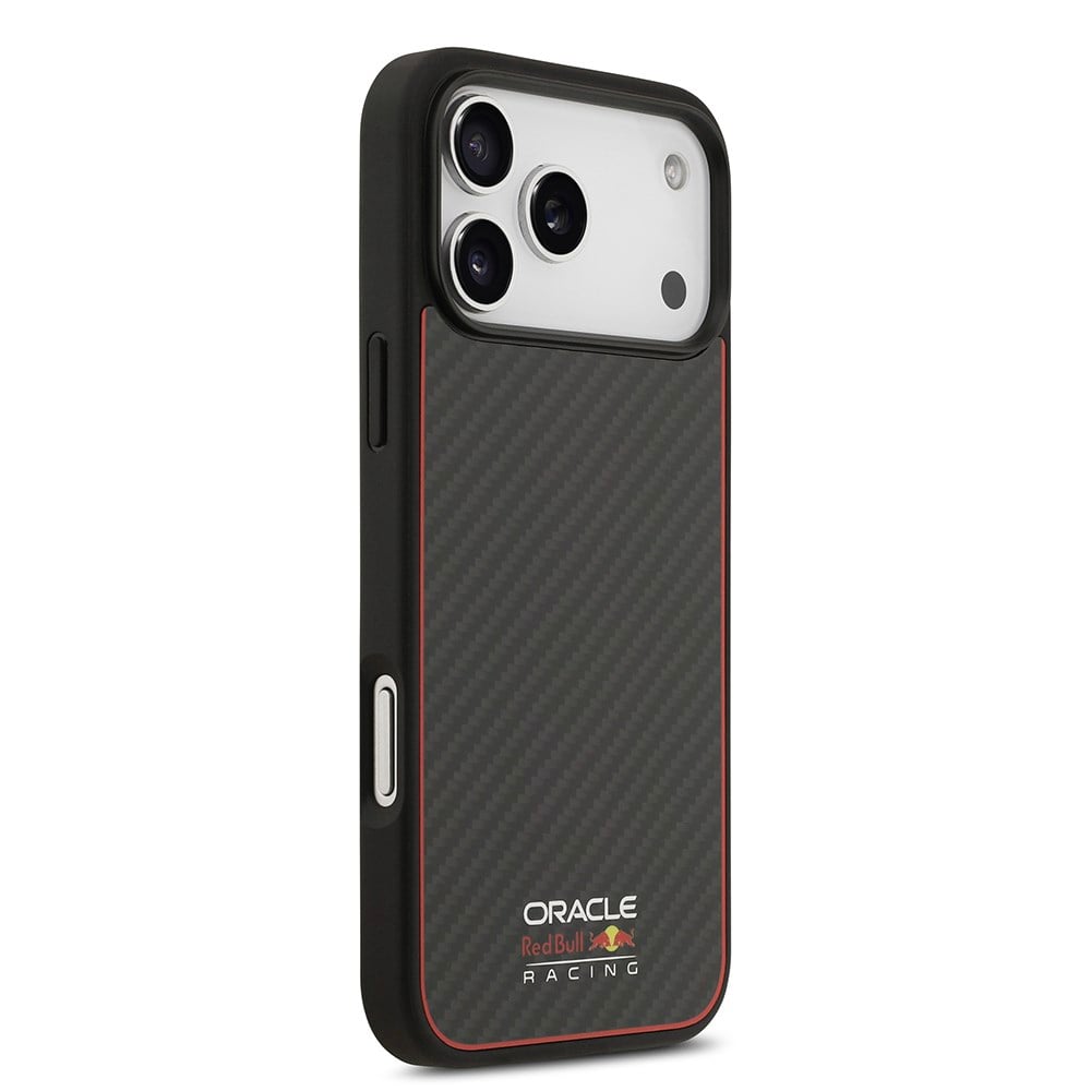 Apple iPhone 17 Pro Max Kılıf Redbull Orjinal Lisanslı M-safe Şarj Özellikli Karbon Fiber Parlayan Logolu Kapak